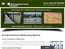 Tablet Screenshot of metropolitanfencecodc.com
